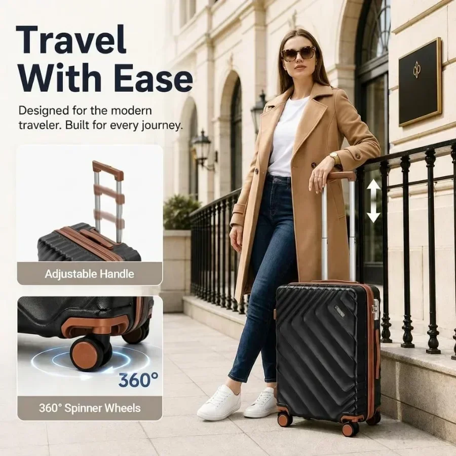 3-Piece Hard Shell Expandable Luggage Set, Airline Approved Carry-On