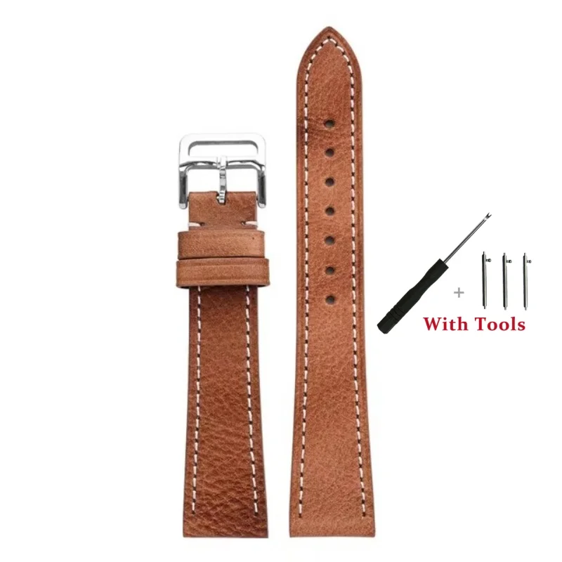 17mm 18mm 19mm 20mm 21mm 22mm 24mm Quick Release Öl Wachs Farbverlauf Retro Kalbsleder Leder Uhrenarmband für Universal Uhrenarmband – Detail 15
