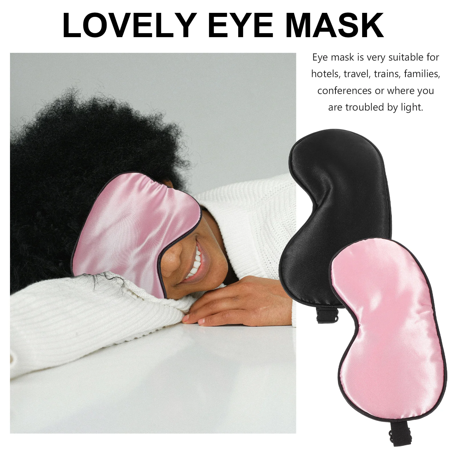 

2Pcs Imitated Silk Sleep Mask Soft Comfortable Lightweight Eye Cover Portable Travel Sleep Mask Daily Use Eye Patch
