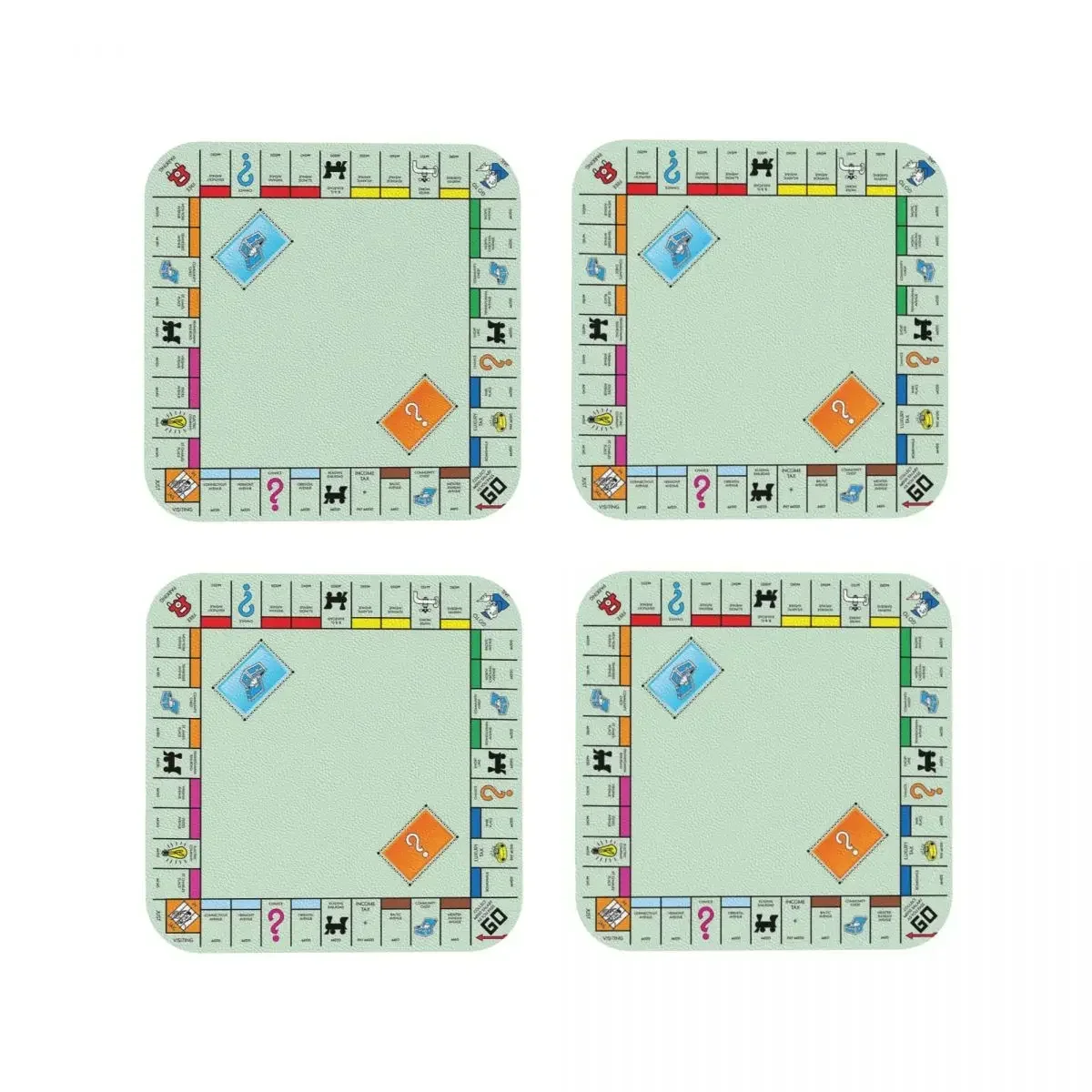 Board Game Board- Monopoly Coasters Kitchen Placemats Non-slip Insulation Cup Coffee Mats For Decor Home Tableware Pads Set of 4