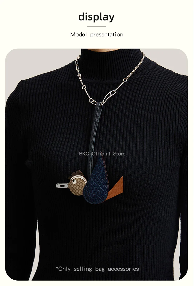 Crocodile & Lizard Skin Bird Charm Handmade Luxury Bag Charm Pendant For Birkin & Kelly Bag Unique Designer Handbag Accessory