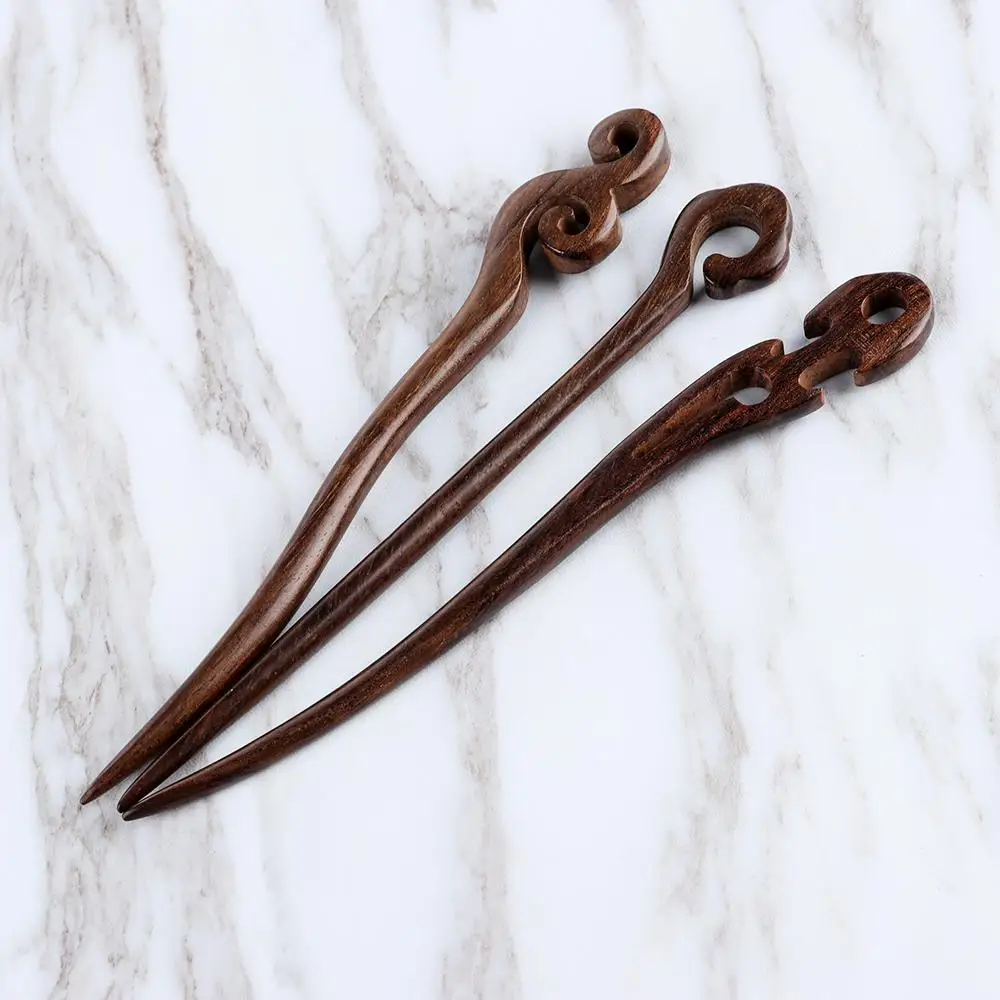 Retro Style Carved  Hair Care Sandalwood  Hairpin Hair Accessories Chopstick Hair Stick Styling Tools