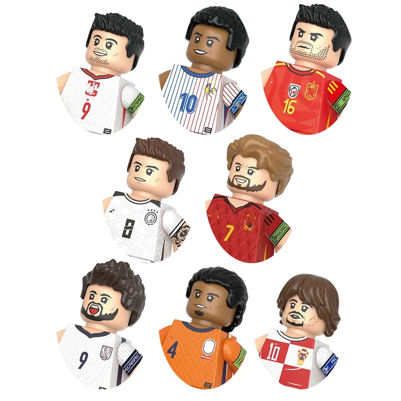 

Soccer Game Players Action Figures Model Toys World Football Stars Building Blocks Minifigures Set Assemble Bricks Birthday Gift