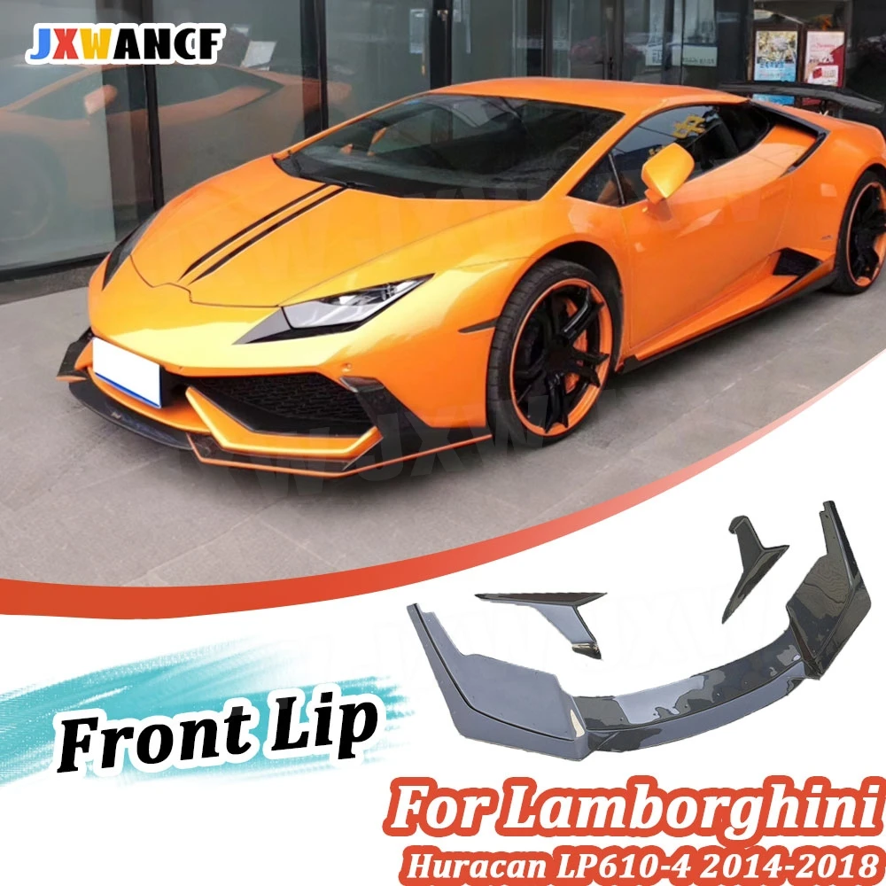 

JXWANCF автомобильный передний спойлер из углеродного волокна, боковые разветвители, фартуки, чехол для Lamborghini Huracan LP610-4 2014-2018, защита бампера