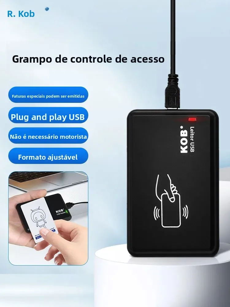 Máquina de emissão de cartões de controle de acesso KOB, leitor de cartões IC, interface USB, sem necessidade de driver, leitor e gravador de cartões de identificação.