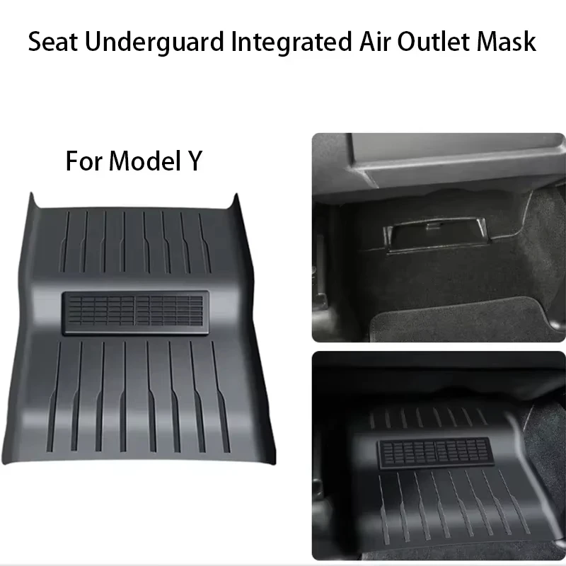 For Tesla Model Y Underseat Air Outlet Protective Pad Mask Cover Under Seats Guard Integrated Flow Vent Grille