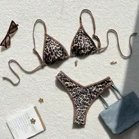 Summer leopard print sexy swimsuit bikini swimsuit set for beach vacation suitable for women 3