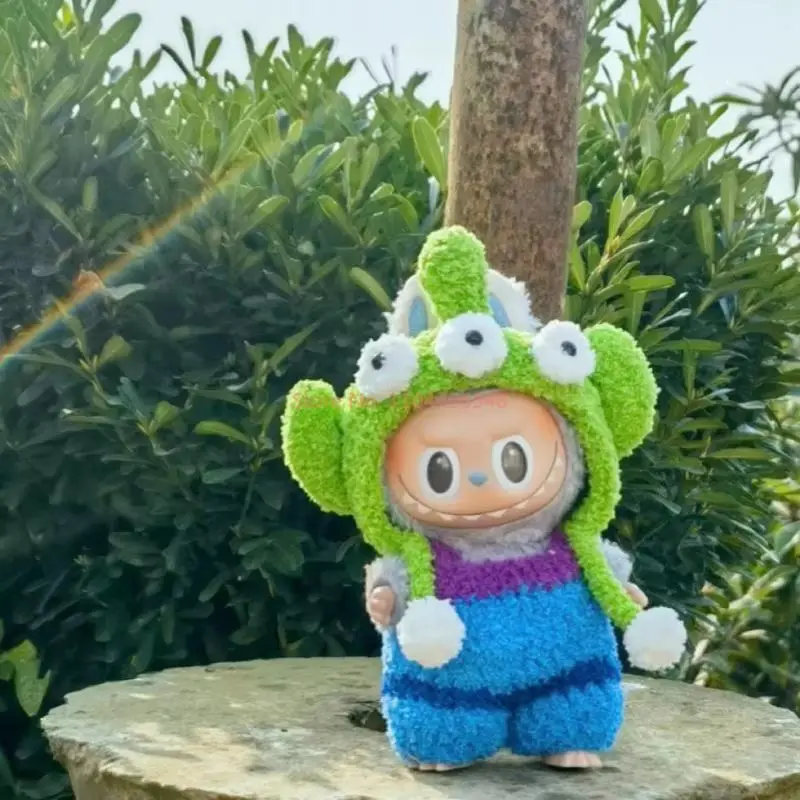 Labubu 17cm Clothes Water Ice Moon Little Tiger Cute Style Dress Up Three Eyed Boy Set Clothes Series Change Clothes