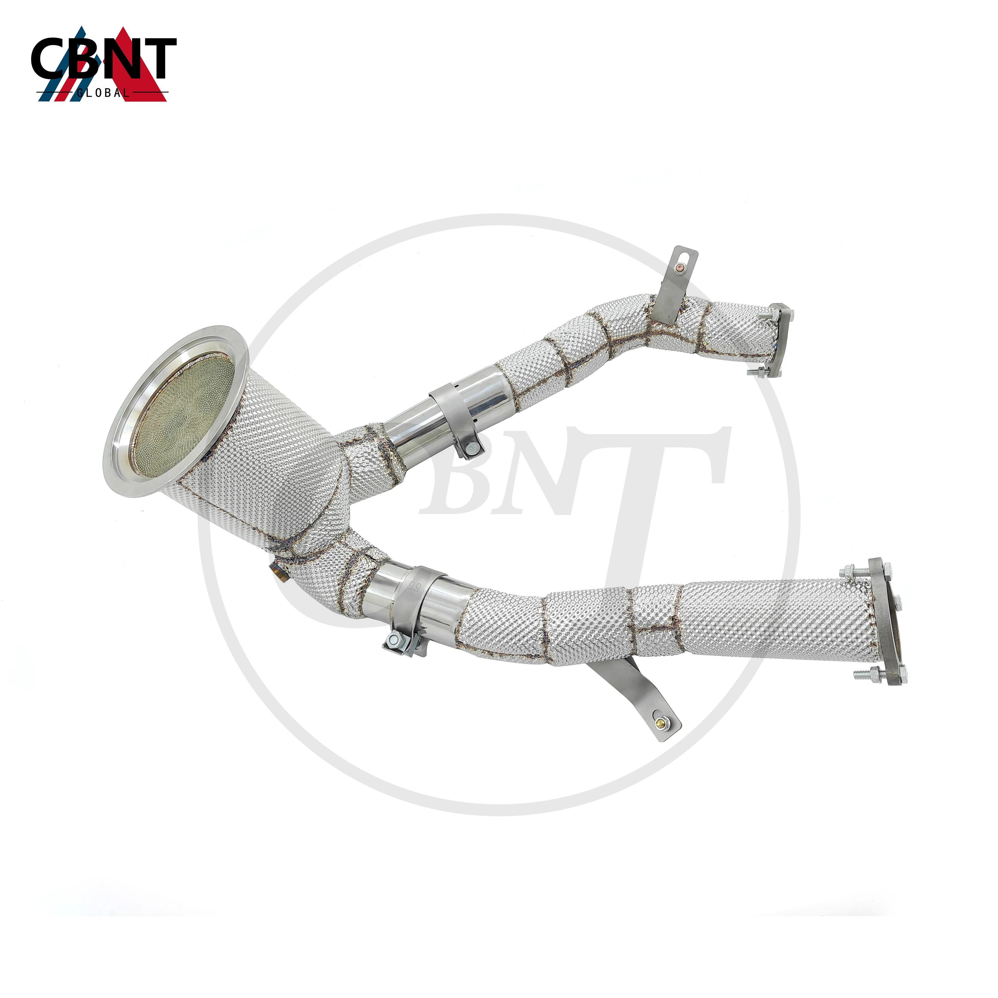 

CBNT Exhaust-header with Catalytic Converter for Audi A6 A7 C8 3.0T Exhaust-pipe with Heat Shield SS304 Exhaust Downpipe Systems