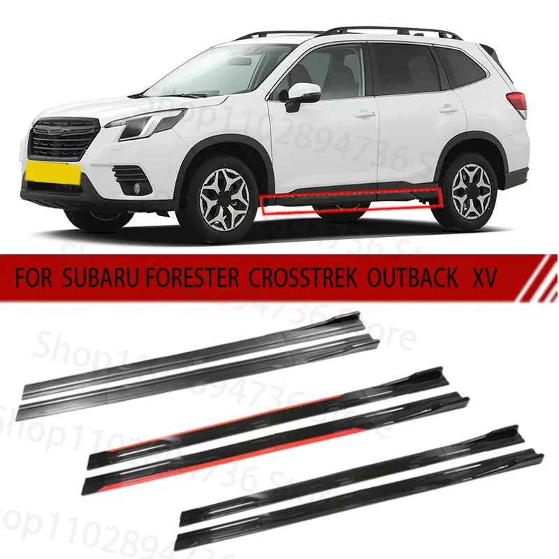 FOR SUBARU FORESTER  CROSSTREK  OUTBACK   XV 2M Car Side Skirt Extension Plate Lip Separator Bumper 2.18M Racing Side Spoiler