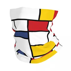 Geometria colorata Mondrian Art Style Bandana accessori scaldacollo stampato astratto geometrico passamontagna maschera per il viso sciarpa