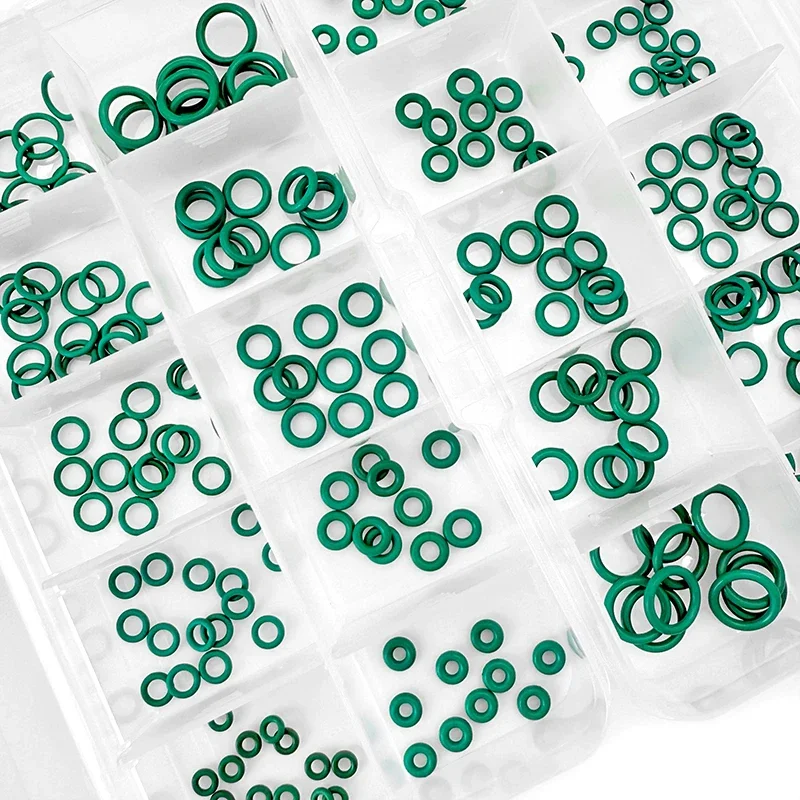 OD 4/5/6/7/8/10mm FKM Vitons Rubber O Ring Kit 125pcs  Oil Alkali Resistant High Temp Sealing Washer for Auto Hydraulic Pipeline