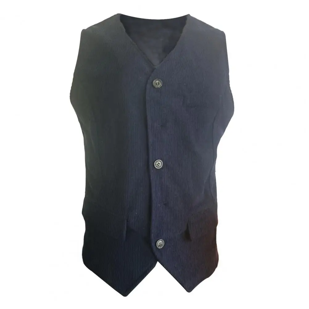 Large Size Suit Vest Men's Business Slim Dress Vest Fashion Solid Single Breasted V-neck Wedding Party Formal Waistcoats Pockets