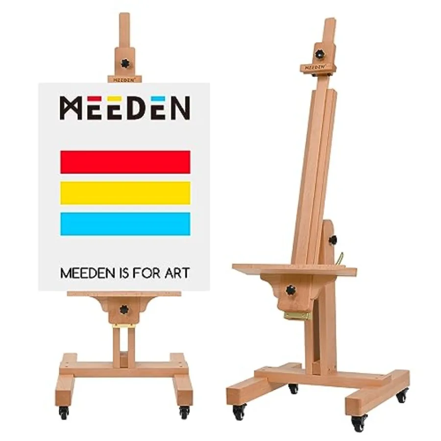 

Large Art Easel for Painting: Solid Beech Wood Heavy Duty Artist Easel for Adults Beginner Painters - Professional Painting Eas
