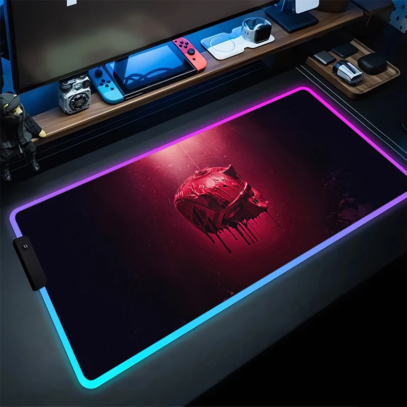 RGB Gaming Mouse Pad D-Daredevils Desk Mat HD Gamer Accessories Large LED Light MousePads PC Computer Carpet M-Marvels boy style