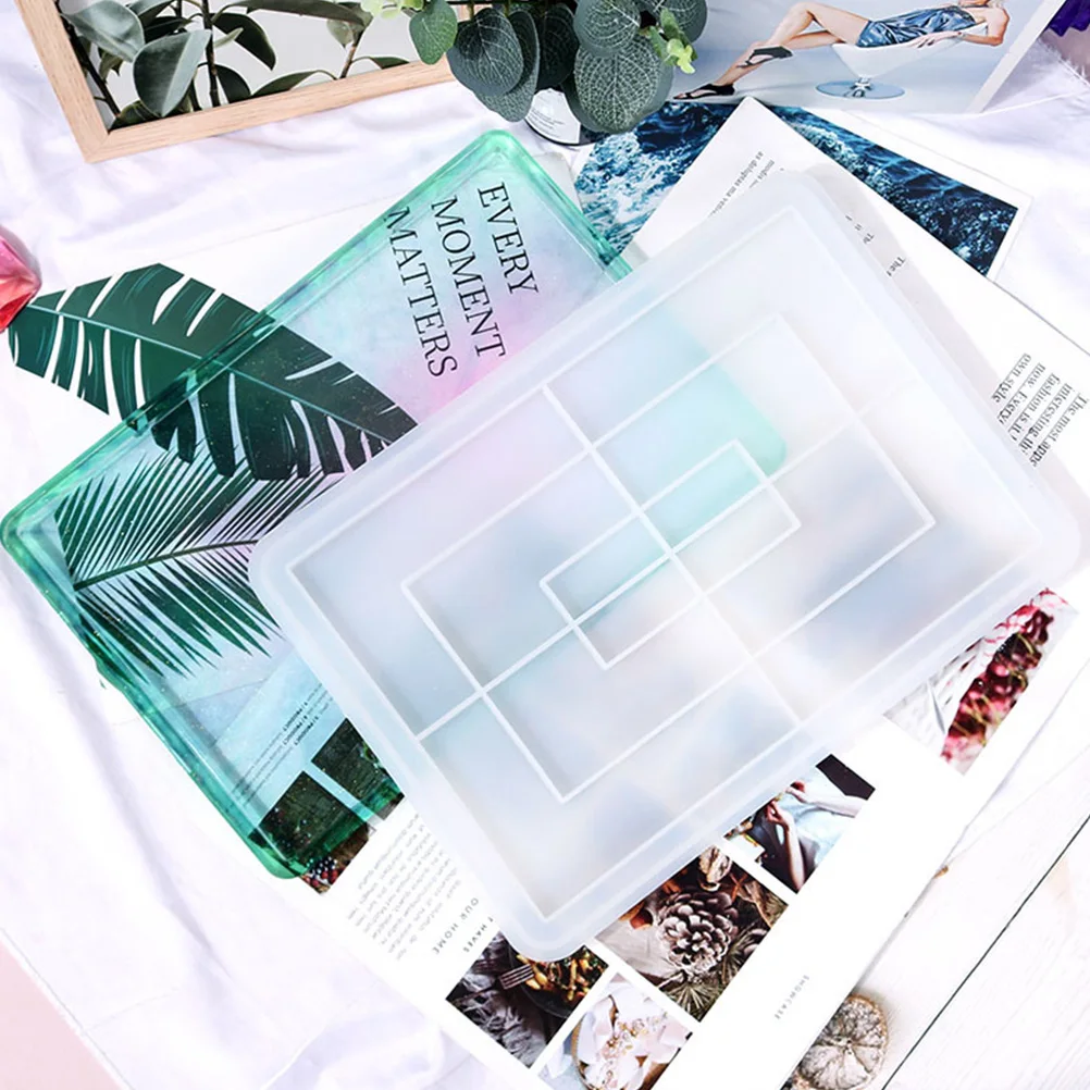 

Силиконовая форма для лотка для хранения прямоугольной формы, прочная форма для кристаллической эпоксидной смолы «сделай сам», антипригарный лоток, форма для кристаллической эпоксидной смолы «сделай сам»