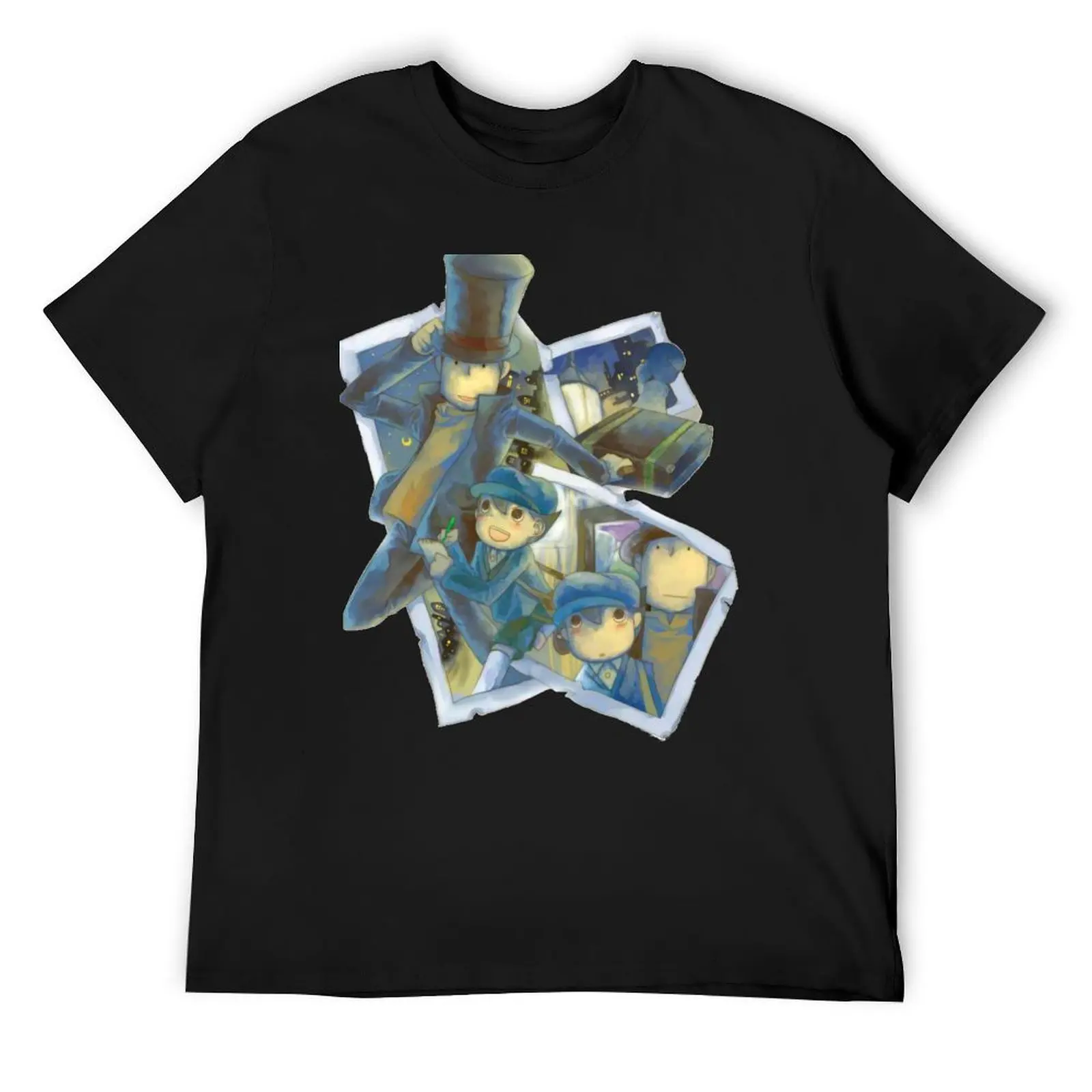 

Professor Layton & Luke fanart T-Shirt cute tops shirts graphic tees cotton man t-shirts designer shirts mens cotton t shirts