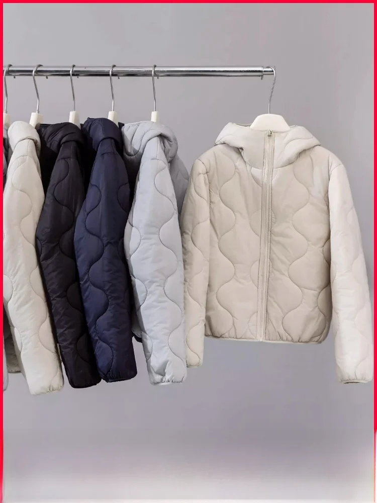 

ex Casual Hooded Cotton Jaet Lightweight Multifunctional ort Wide Fit Faionable Basic Sle Zipper Closure Long Sve