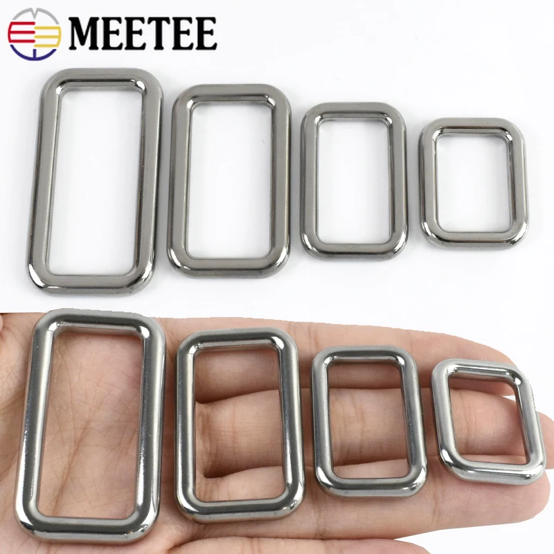 

5Pcs 20-38mm Stainless Steel Solid Square Ring Buckles Handbag Strap O D Rings Metal Buckle Dog Collars Clasp DIY Accessories