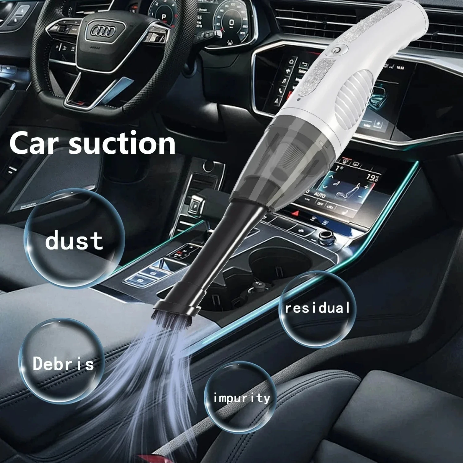 

Powerful, Rechargeable Car Vacuum Cleaner - Handy, Wireless Design with High Suction Power and Low Noise for Efficient Cleaning