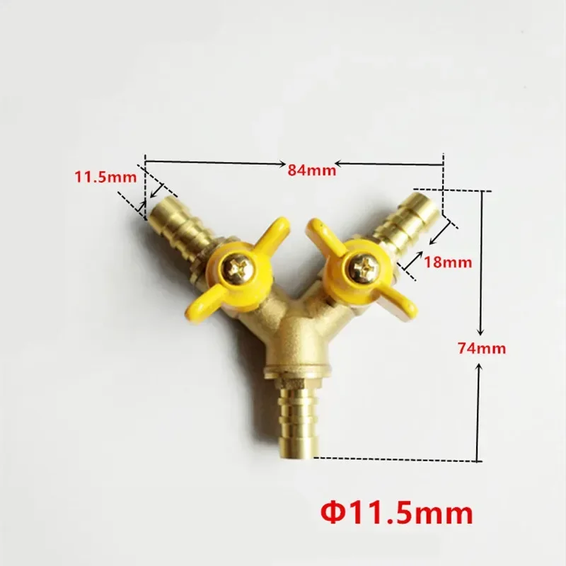 6 8 10 12mm Hose Barb Y Type Three 3 Way Brass Shut Off Ball Valve Pipe Fitting Connector Adapter For Fuel Gas Water Oil Air