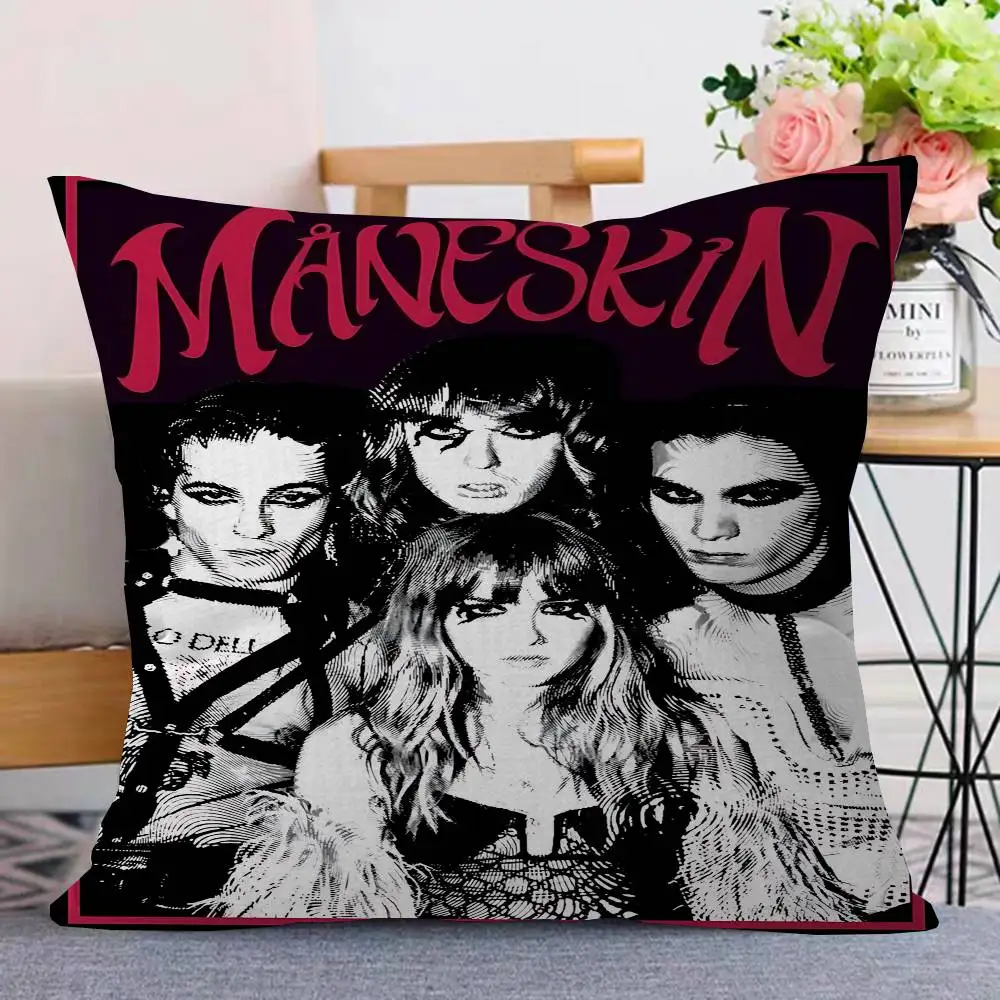 M-Maneskin D-Damiano David Band Maple Design Cushion Cover Happy Autumn Harvest decor Holiday Decorati Pillow Cover