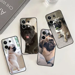 Cute Pug Dog Case For Xiaomi Redmi Note 13 11 8 9 10 12 Pro 12S 11S 10S 9S Redmi 13C 9C 10C 12C Cover