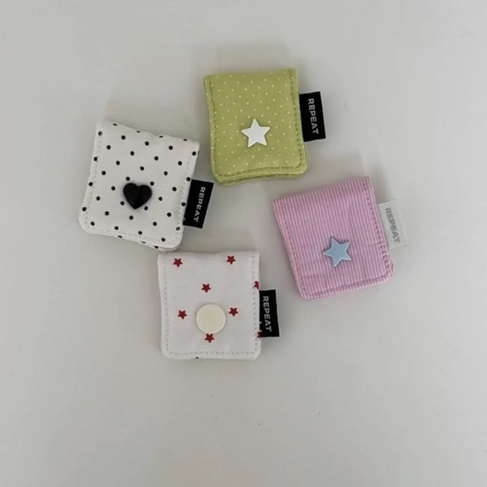 Fabric Desktop Cable Organizer Double-Sided Polka Dot Pattern Date Cable Winder Portable Earphone Organizer