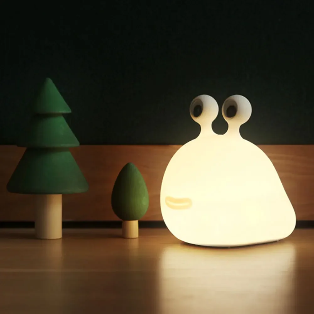 Cartoon Slug/Cuckoo LED Night Light Bedroom Sleeping Eye Protection Silicone Bedside Floor Lamps Table Lamp Room Decor for Kids