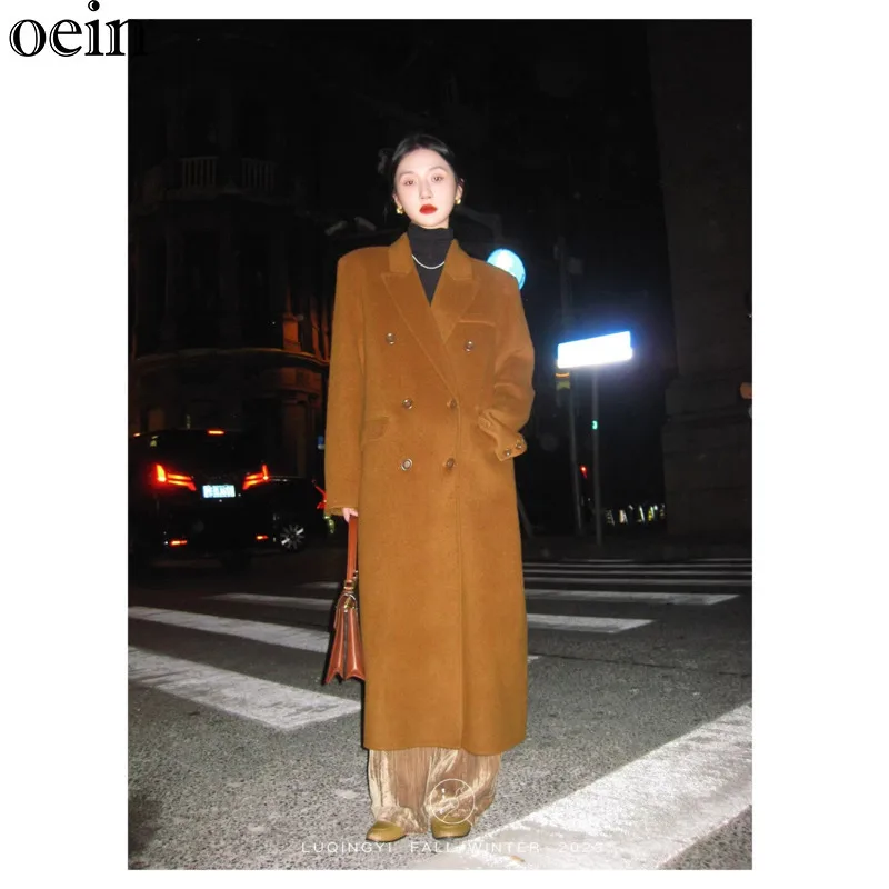 Luqing Qianxu Australian Wool Cashmere Women's Autumn And Winter High End Double Sided Woolen Coat