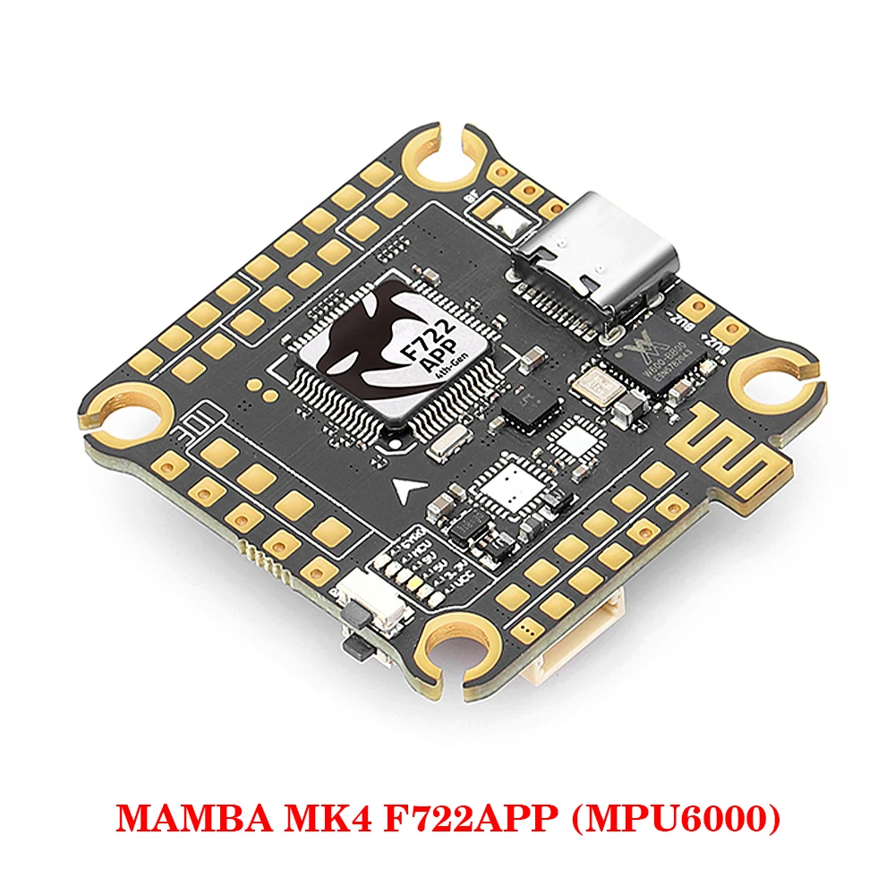 DIATONE MAMBA MK4 F722 APP Flight Controller MPU6000 W/ BLHeli_32 F45/F55/F65_128K 4in1 ESC Dshot 300/600/1200 For FPV Drone