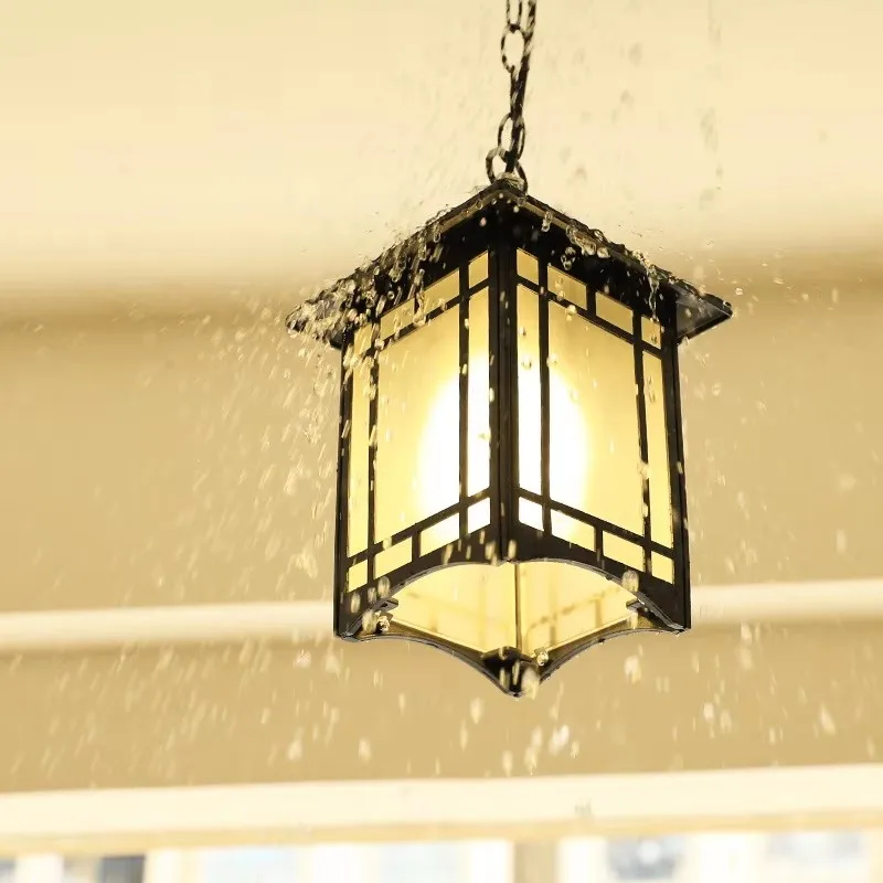 Solar 7 Inch Chandelier Outdoor Waterproof Retro Balcony Aisle Corridor Gazebo Light  Garden Grape Trellis