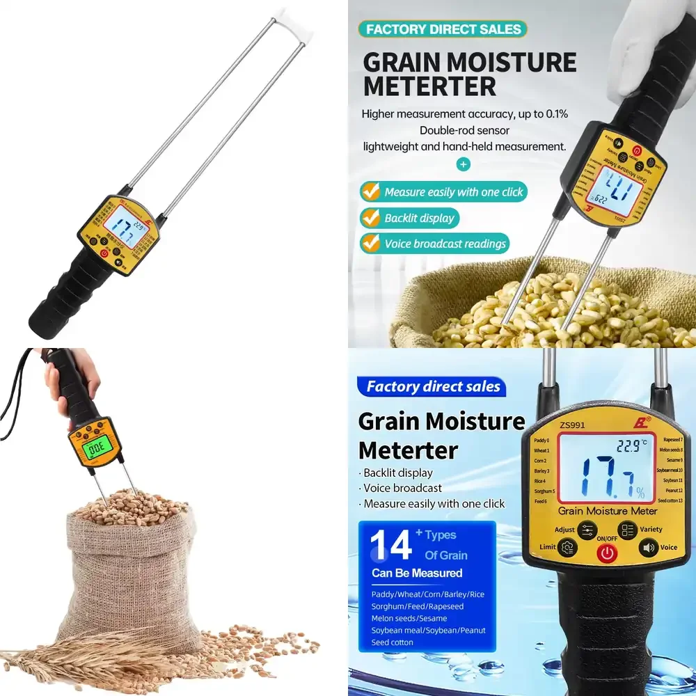 

Portable Digital LCD Grain Moisture Meter Tester Food Moisture