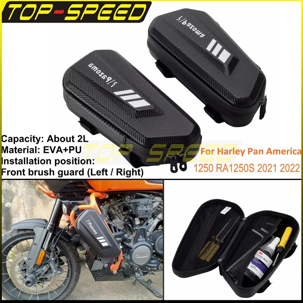 

Engine Guard Triangle Side Bag Modified Hard Shell Hanging Tool Bags For Harley Pan America 1250 Special RA1250S RA1250 2021-24