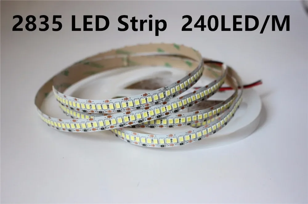 2835 SMD 240 diod/m DC12V 24v elastyczna taśma led CCT 5m neutralny biały 4000k biały PCB; niewodoodporny; IP20