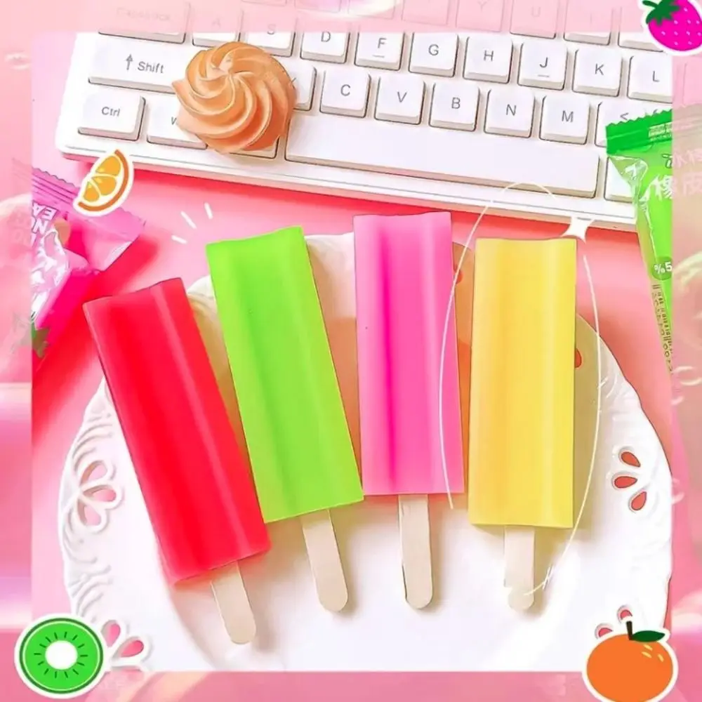 Traceless Cute Ice Cream Eraser Creative Novelty Scented Pencil Rubber Lovely Kawaii Wiping Eraser Students