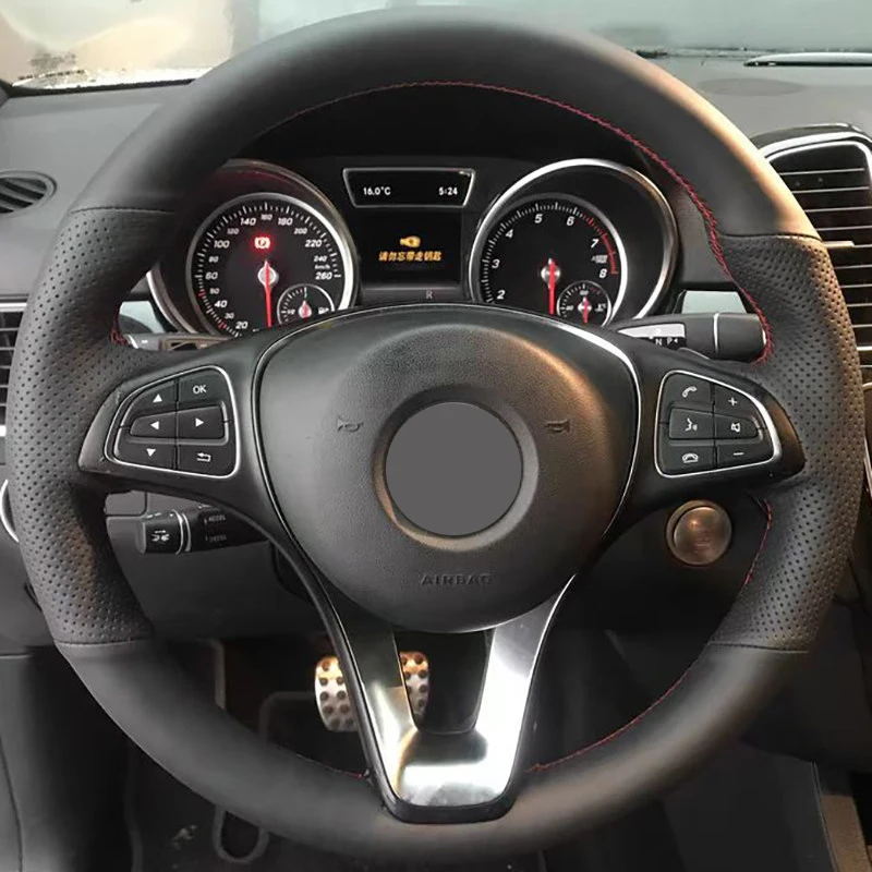 

Чехол на руль автомобиля для Mercedes-Benz W176 W246 W205 C117 C218 X218 W213 X156 X253 W166 X166 EQV W447, кожаный, ручной работы
