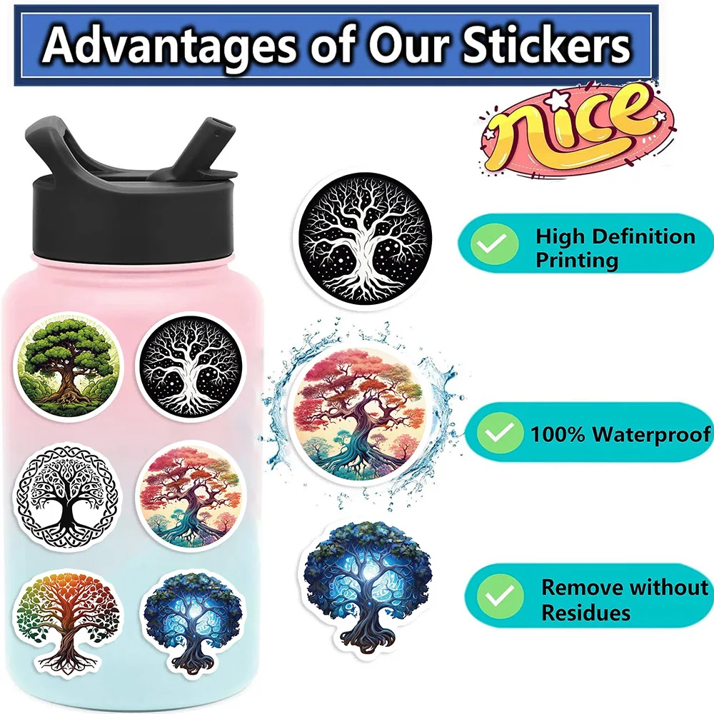 10/30/50pcs Baum des Lebens Cartoon Aufkleber Graffiti Aufkleber wasserdichte Abziehbilder DIY Gepäck Laptop Telefon Auto Fahrrad Skateboard Spielzeug