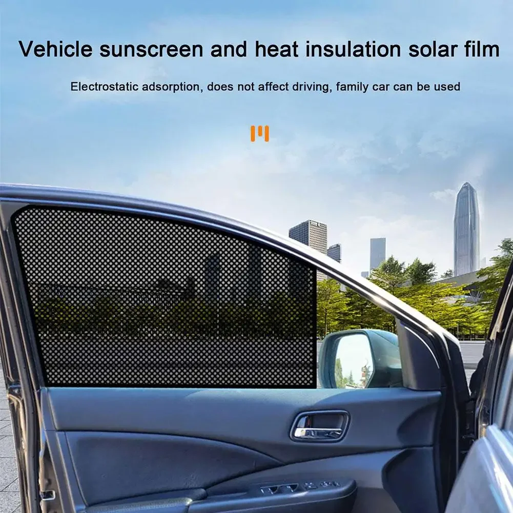 2Pcs Car Sunshade Stickers Electrostatic Sticker Window Sun-shading Stickers Sun Block Car Rear Windows Side Blocks Cover Film