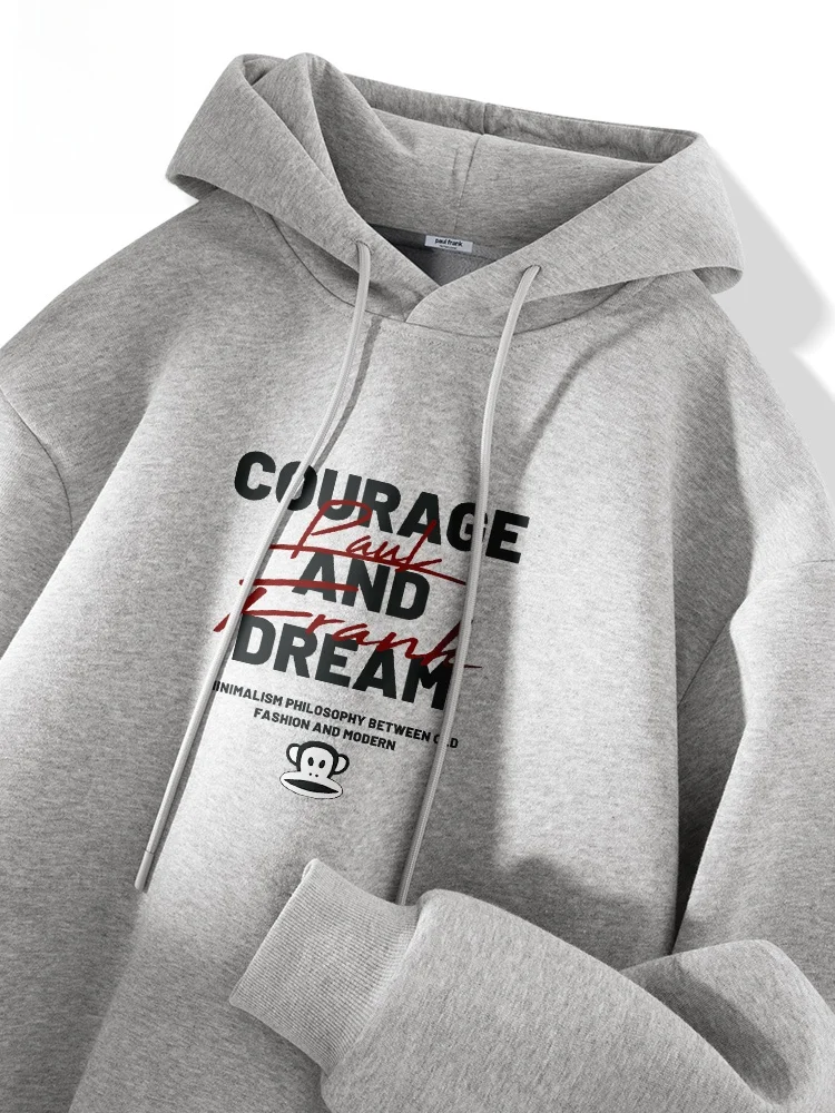 

Fce Lined Hoodie Men's Thiened Casual Warm Sweatirt Autumn Winter Versatile Loose Fit Long Sve Printed T...