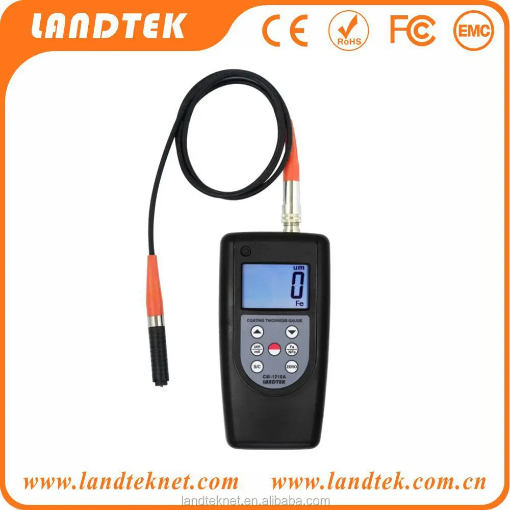 CM-1210A Digital Paint Coating Thickness Gauge F/NF Probes Big LCD Measure Aluminum & Iron Substrates 0-2000um