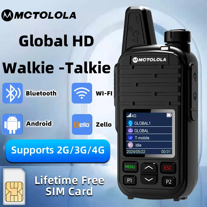 MOTOLOLA 4G SIM card lifetime free support global POC remote control handheld intercom suitable for outdoor camping fleet sch