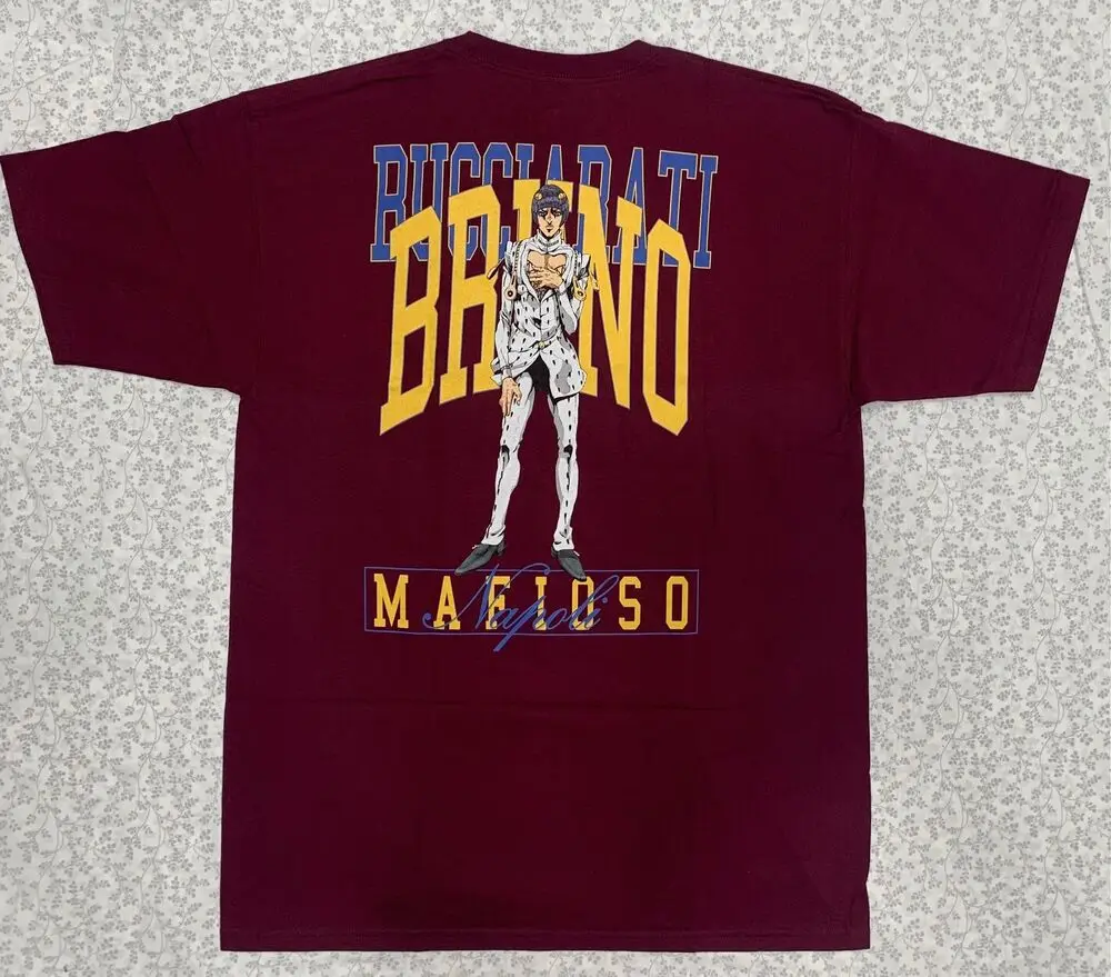 Футболки с невероятными приключениями Джоджо в стиле унисекс, хлопковые футболки Бруно мафиоsos, роскошный бренд, винтажные, большие размеры