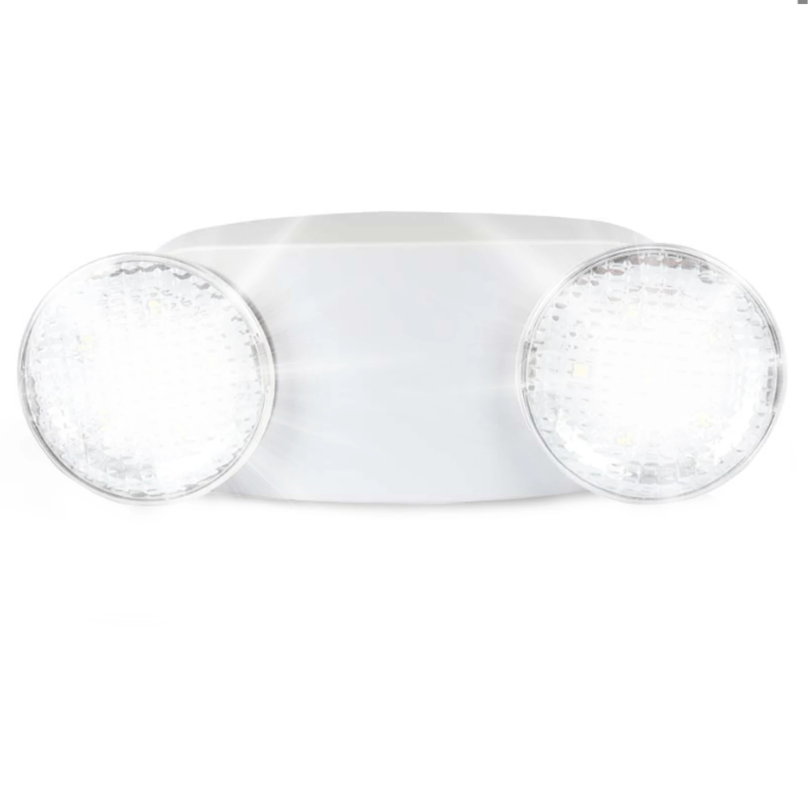 Witte Veiligheid Verstelbare Noodverlichting Ip30 Waterdicht Voor Thuis Twee Hoofd Led Lamp Plug In Commerciële Hotels Met Batterij Back-Up