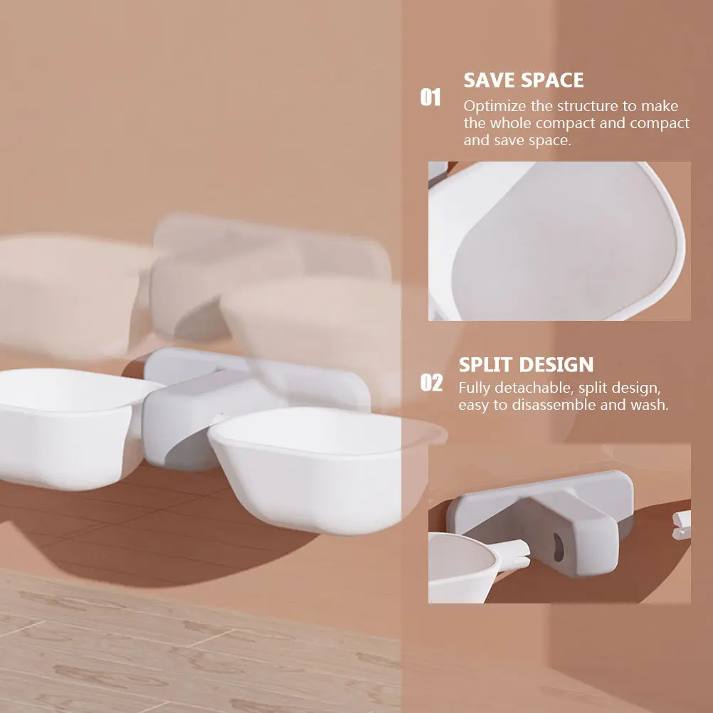 1 Plato Colgante para Mascotas, para Gatos, Perros, Cachorros, Comedero de Pared de Plástico Premium, Antiderrames, Diseño Compacto, Lavable