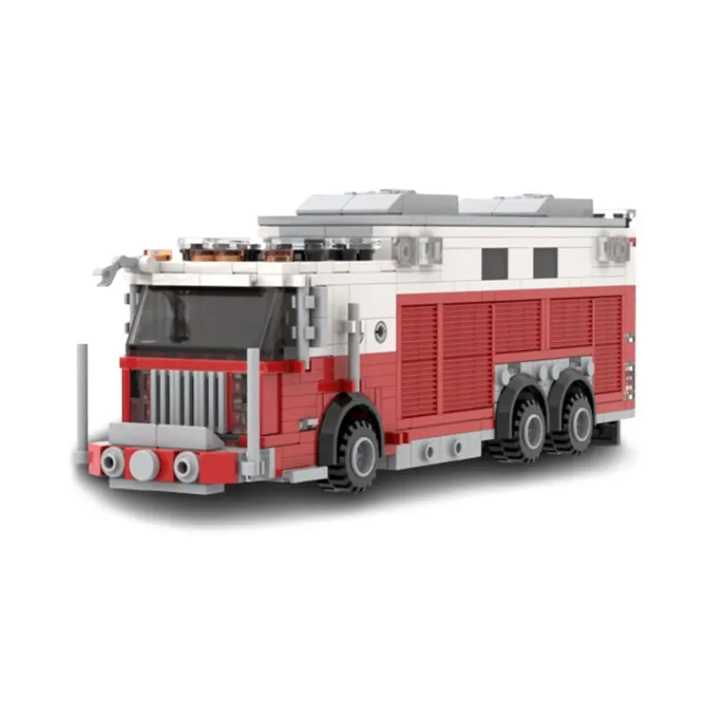562PCS Simulation City Firefighter Heavy Duty Rescue Engineering Vehicle Movable Building Block Fire Trucks Model Kit