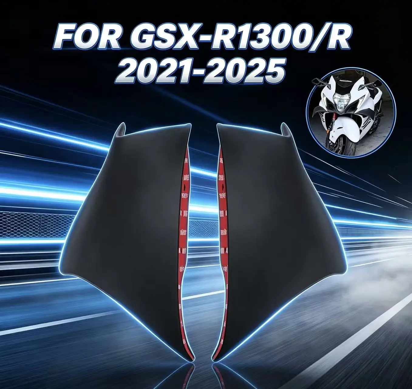 NEW For SUZUKI GSX-R1300 GSX-R1300R GSXR1000S 2021-2025 Motorcycle parts front Wing Aerodynamic Winglet Fairing Cowl Fixed Wing