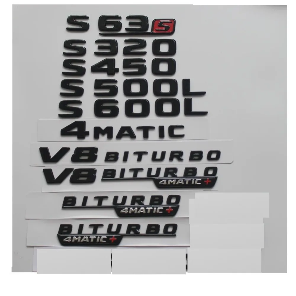 

Gloss Black For Mercedes Benz W221 W222 W223 S63 S65 AMG S400L S500 S500L S600L S560 S680 4MATIC Trunk Rear Star Emblems Badges