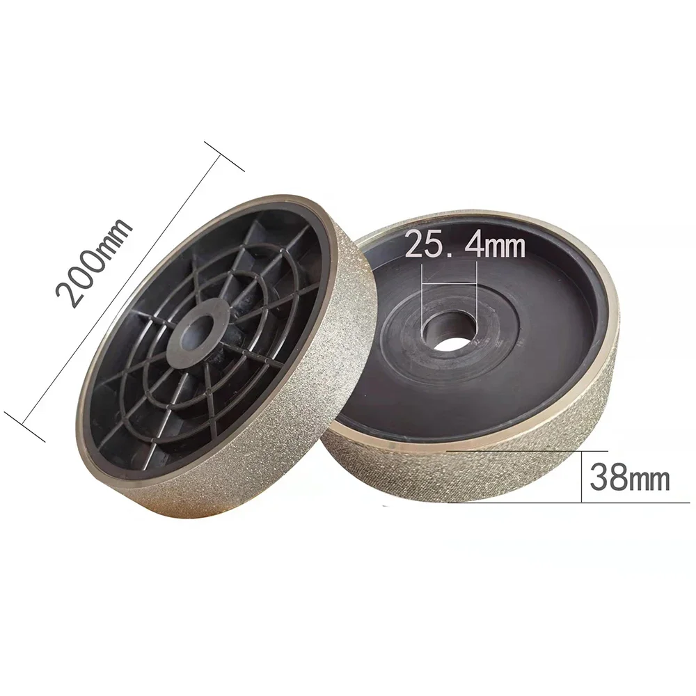 Electroplate Coated Diamond Grinding Sharpener Wheel Accessory Disc Diameter 200mm Width 38mm For Glass  Steel Polishing