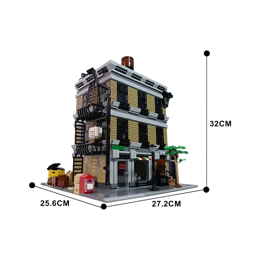 Gobricks MOC 映画シーンピーターパーカーズアパートモジュラービルディングブロッククラシックストリートビュー建築レンガおもちゃキッズギフト